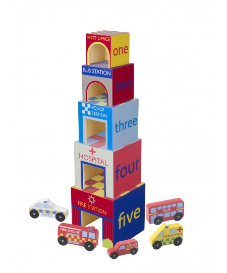 Κυβοι Στοίβαξης Emergency Services Orange Tree Toys