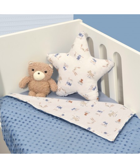 Minky Κουβέρτα Αγκαλιάς Διπλής Όψης 75x95cm Design 414 Oliver Baby