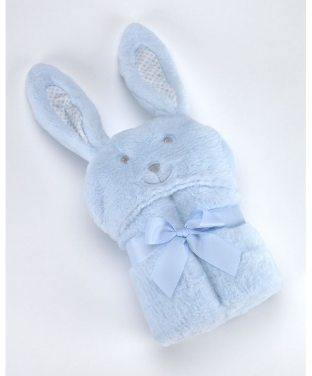 Κουβέρτα Pompon Rabbit 75Χ95cm Γαλάζιο MORA