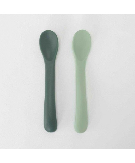 Σετ 2 Κουταλάκια Σιλικόνης - Green&Dark Green - Trois Kilos Sept