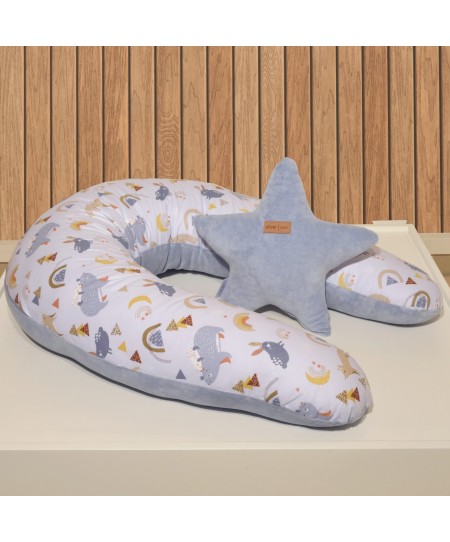 Μαξιλάρι Θηλασμού Διπλής Όψης Design 411 Γαλάζιο Oliver Baby
