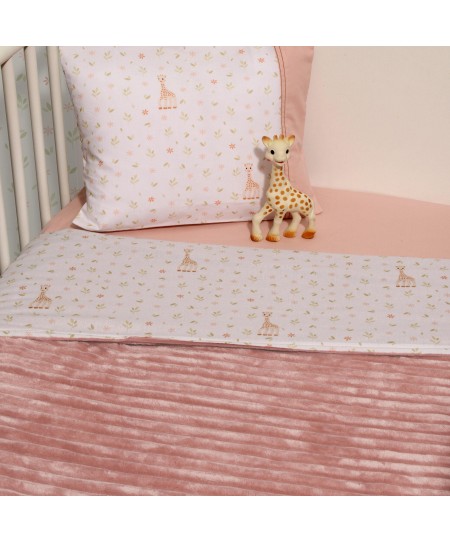 Minky ΝEW Κοτλέ Κουβέρτα Κούνιας Διπλής Όψης 100x150 Des.502 SOPHIE LA GIRAFE
