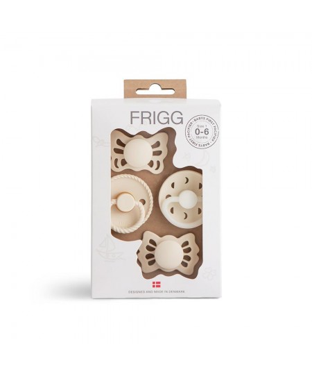 Σετ 4 Πιπίλες FRIGG - Moonlight Sailing Cream 0-6 Μηνών