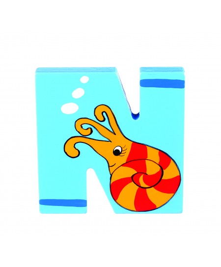 Ξύλινο Γράμμα N Alphabet Letters Orange Tree Toys