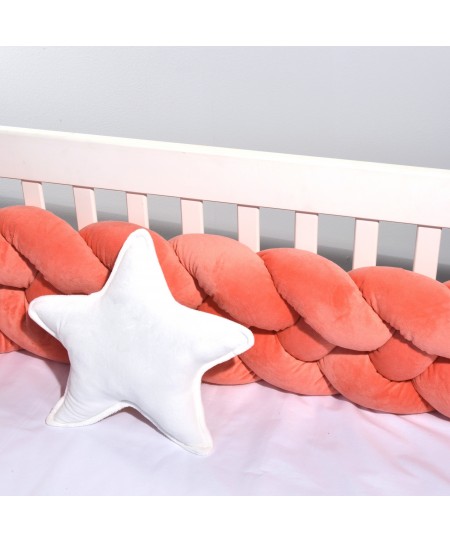 Πλεξούδα βελουτέ 20Χ200 cm Κοραλλί Τετραπλή Design 9060 Oliver Baby
