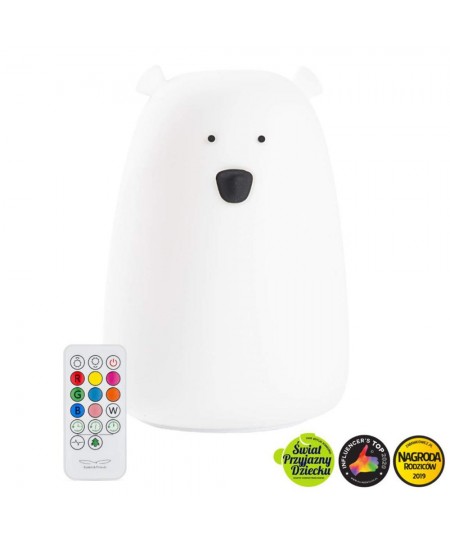 Φωτιστικό Σιλικόνης Bear 16cm με Τηλεχειριστήριο White - Rabbit & Friends