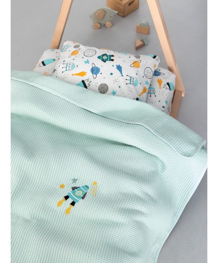 Κουβέρτα Πικέ Αγκαλιάς Baby Blankets 80X110 CANDY AQUA