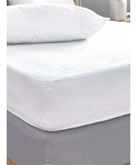 Κάλυμμα King size White Comfort 180x200+35 TERRY WATERPROOF