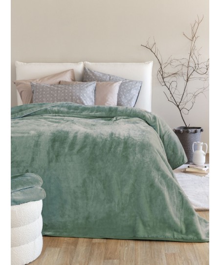 Κουβέρτα Βελουτέ 160x220 DREAM VELOUR/3 OLIVE