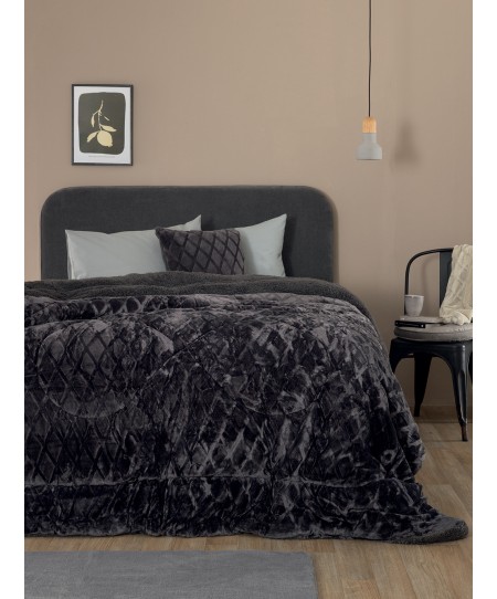 Κουβερτοπάπλωμα Υπέρδιπλο 220x240 NADINE/5 COAL