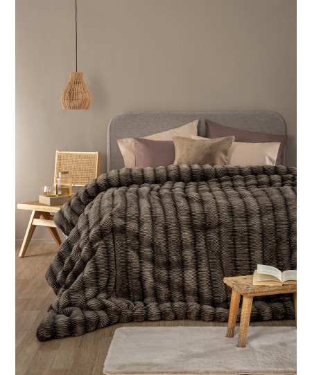 Κουβερτοπάπλωμα Υπέρδιπλο 220x240 JUNO TAUPE