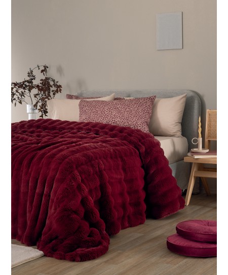 Γούνα Υπέρδιπλη 220x240 Heather BORDO
