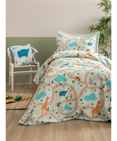 Σετ Μονά Σεντόνια My Kingdom 110x200+32 MK777 Με Λάστιχο