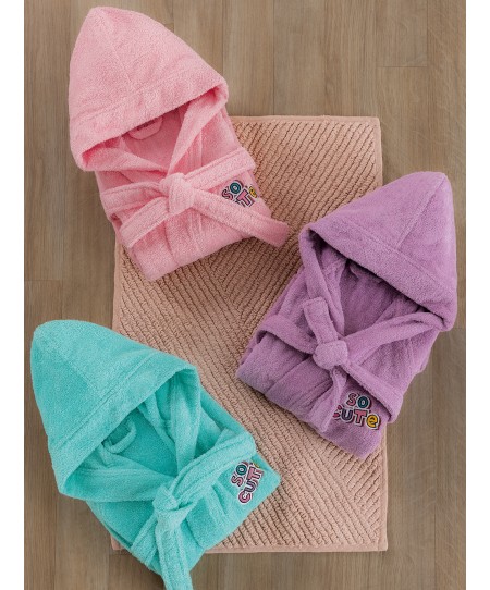 Μπουρνούζι με Κουκούλα Kids Bath CUTE PINK 8-10