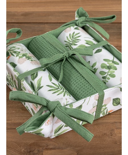 Σετ 3 Πετσέτες Κουζίνας Kitchen Towels 40x70 με καλάθι MH900