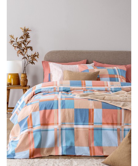 Σετ Σεντόνια Υπέρδιπλα Flannel Beauty 170x200+32 FB0250 Με Λάστιχο