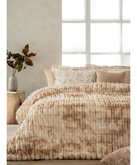 Κουβερτοπάπλωμα Υπέρδιπλο 220x240 ROZA BEIGE