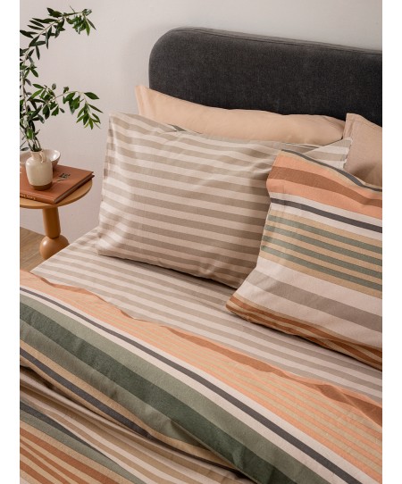 Σετ Σεντόνια Υπέρδιπλα Flannel Beauty 170x200+32 FB0244 Με Λάστιχο