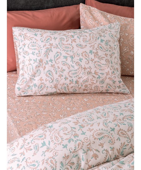 Σετ Σεντόνια Υπέρδιπλα Flannel Beauty 170x200+32 FB0247 Με Λάστιχο