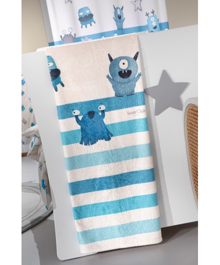 Κουβέρτα Ultrasoft Monsters Blue