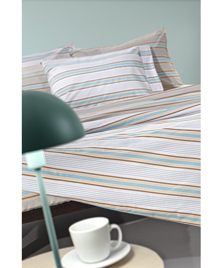 Σετ 4τμχ Σεντόνια Pinstripe Natural με Λάστιχο