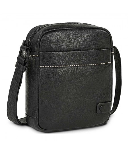 Τσαντάκι Ώμου Δερμάτινο JASLEN Μαύρο 313019-01  16 x 20 x 6 cm