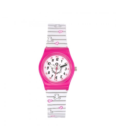 Παιδικό Ρολόι Lulu Castagnette Pop Kid Λευκό/Ροζ 38773