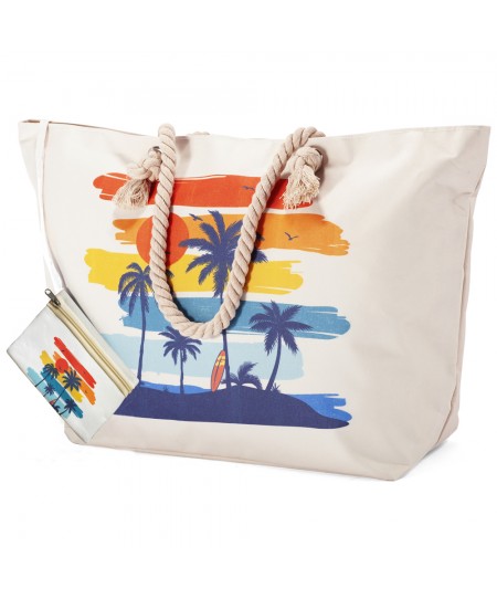 Τσάντα Θαλάσσης BENZI Λευκό Φοίνικες BZ5803 56x38x18cm
