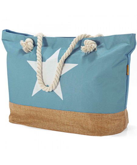 Τσάντα Θαλάσσης BENZI Σιέλ-Μπεζ BZ5796 55 x 37 x 17 cm