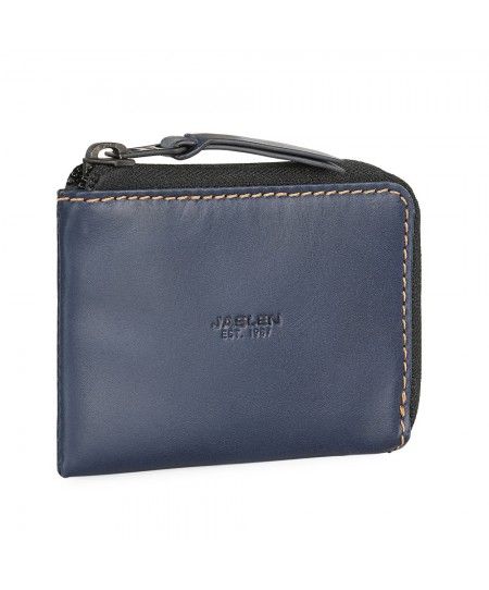Πορτοφόλι Με Μπρελόκ Ανδρικό JASLEN Δερμάτινο Μπλε 205644-03
