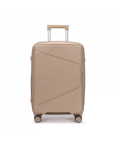 Βαλίτσα Μεγάλη Με Προέκταση AMBER 75cm Μόκα AM1018