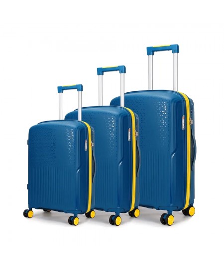 Σετ 3 Βαλίτσες με Προέκταση AMBER Blue AM1017