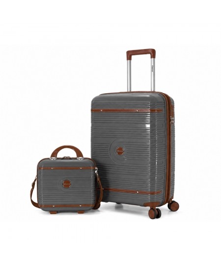Σετ 2 τεμαχίων (Βαλίτσα Καμπίνας & Beauty case) BENZI BZ5900 Γκρι