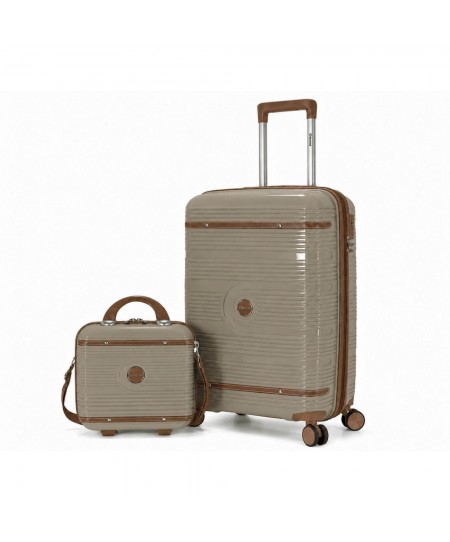Σετ 2 τεμαχίων (Βαλίτσα Καμπίνας & Beauty case) BENZI BZ5900 Καφέ