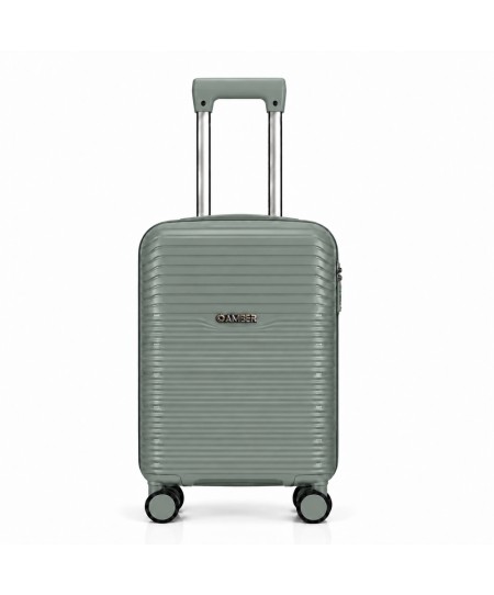 Βαλίτσα Καμπίνας Με Προέκταση AMBER AM1020 (55x35x22-27 cm) Λαδί