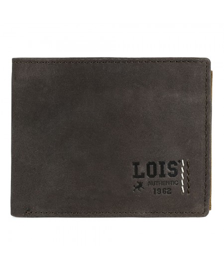 Πορτοφόλι Ανδρικό Δερμάτινο Lois 202812-02 Καφέ 11x8x1,5cm