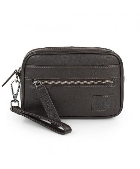 Τσαντάκι - Πορτοφόλι Χειρός Δερμάτινο Lois Καφέ 305985-02 21 x 14 x 5 cm