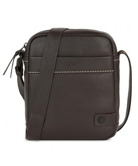 Τσαντάκι Ώμου Δερμάτινο JASLEN Καφέ 313019-02  16 x 20 x 6 cm