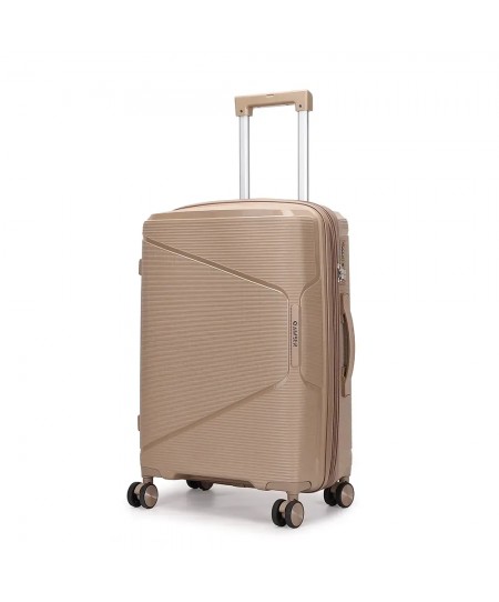 Βαλίτσα Καμπίνας Με Προέκταση AMBER (55x38x20-25cm) Μόκα AM1018