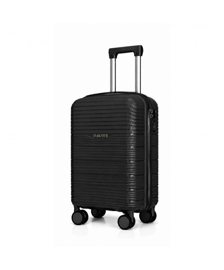 Βαλίτσα Καμπίνας Με Προέκταση AMBER AM1020 (55x35x22-27 cm) Μαύρο