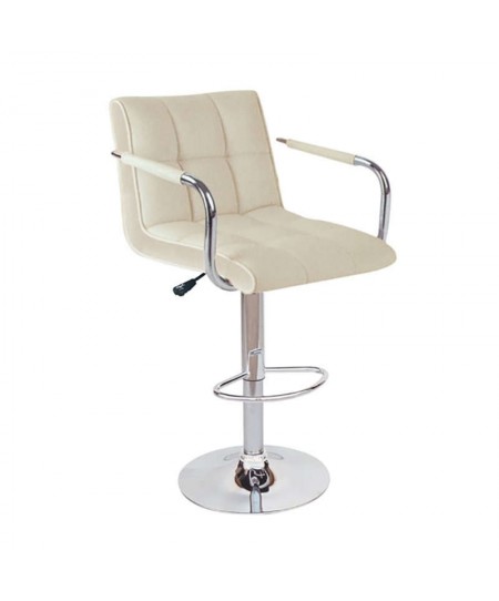 Σκαμπό Μπαρ 2τμχ Bar 54 Κρεμ Pu 52x51x110εκ.