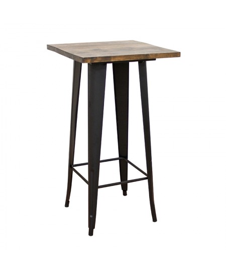 TEXAS ΜΠΑΡ ΜΑΥΡΟ ΜΑΤ ΤΡΑΠ. 60Χ60Χ103εκ.WOOD TOP