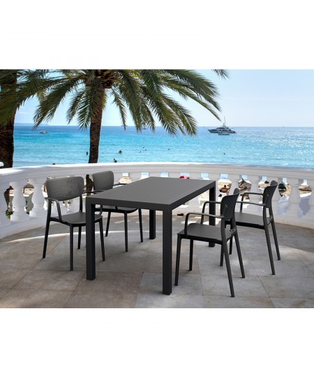 Σετ Τραπεζαρίας 5τμχ Ares Loft Black 140Χ80Χ75εκ.