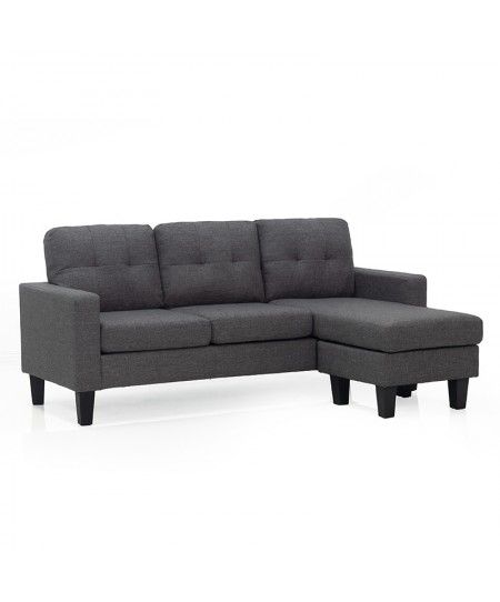 LIANA S DARK GREY ΥΦΑΣΜΑ ΓΩΝΙΑ 185Χ126X84εκ.