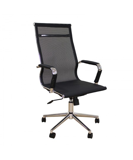 A9954 ΜΑΥΡΟ PU/MESH ΠΟΛΥΘΡΟΝΑ ΓΡΑΦΕΙΟΥ 53X58X46-105/55-115εκ.