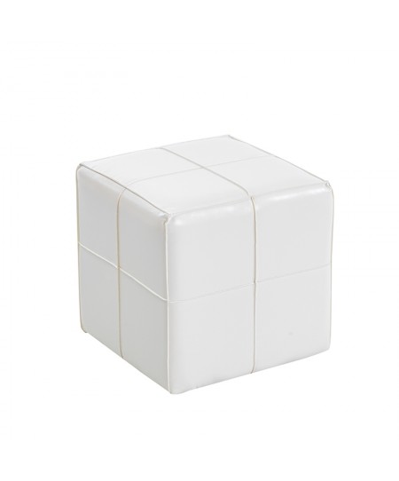 ENZO WHITE PU ΣΚΑΜΠΟ 31X31X31εκ.