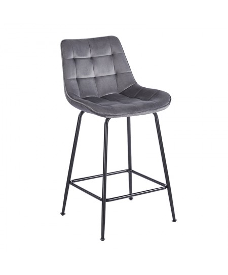 ERMINA GREY VELVET ΥΦΑΣΜΑ 64εκ. ΣΚΑΜΠΟ ΜΕΤΑΛΛΙΚΟ 49X50X64-94εκ.