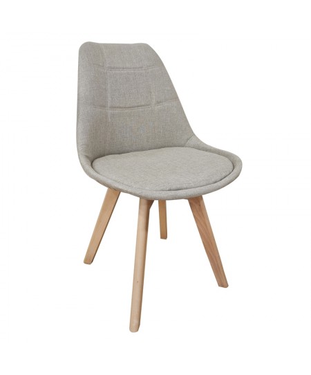 Καρέκλα Τραπεζαρίας Ξύλινη 4τμχ Bianca Beige Ύφασμα 50x56x46-83εκ.