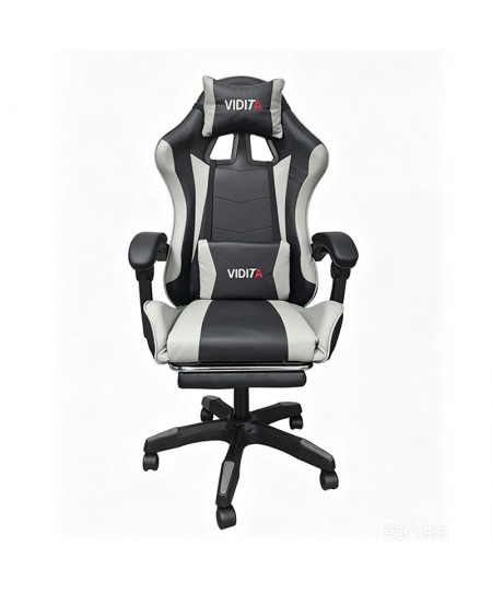 A6060 ΜΑΥΡΟ/ΓΚΡΙ ΠΟΛΥΘΡΟΝΑ GAMING/ΜΕ ΥΠΟΠΟΔΙΟ 64X62X113-121εκ.