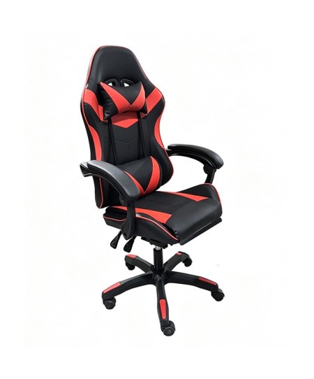 A9937 ΜΑΥΡΟ/ΚΟΚΚΙΝΟ PVC ΠΟΛΥΘΡΟΝΑ GAMING/ΜΕ ΥΠΟΠΟΔΙΟ 64X59X43-112/53-125εκ.